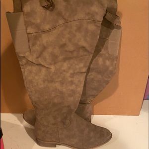 Over the knee wide calf boots
